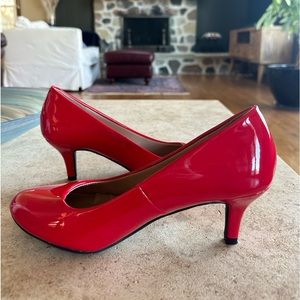 Red close-toe heels